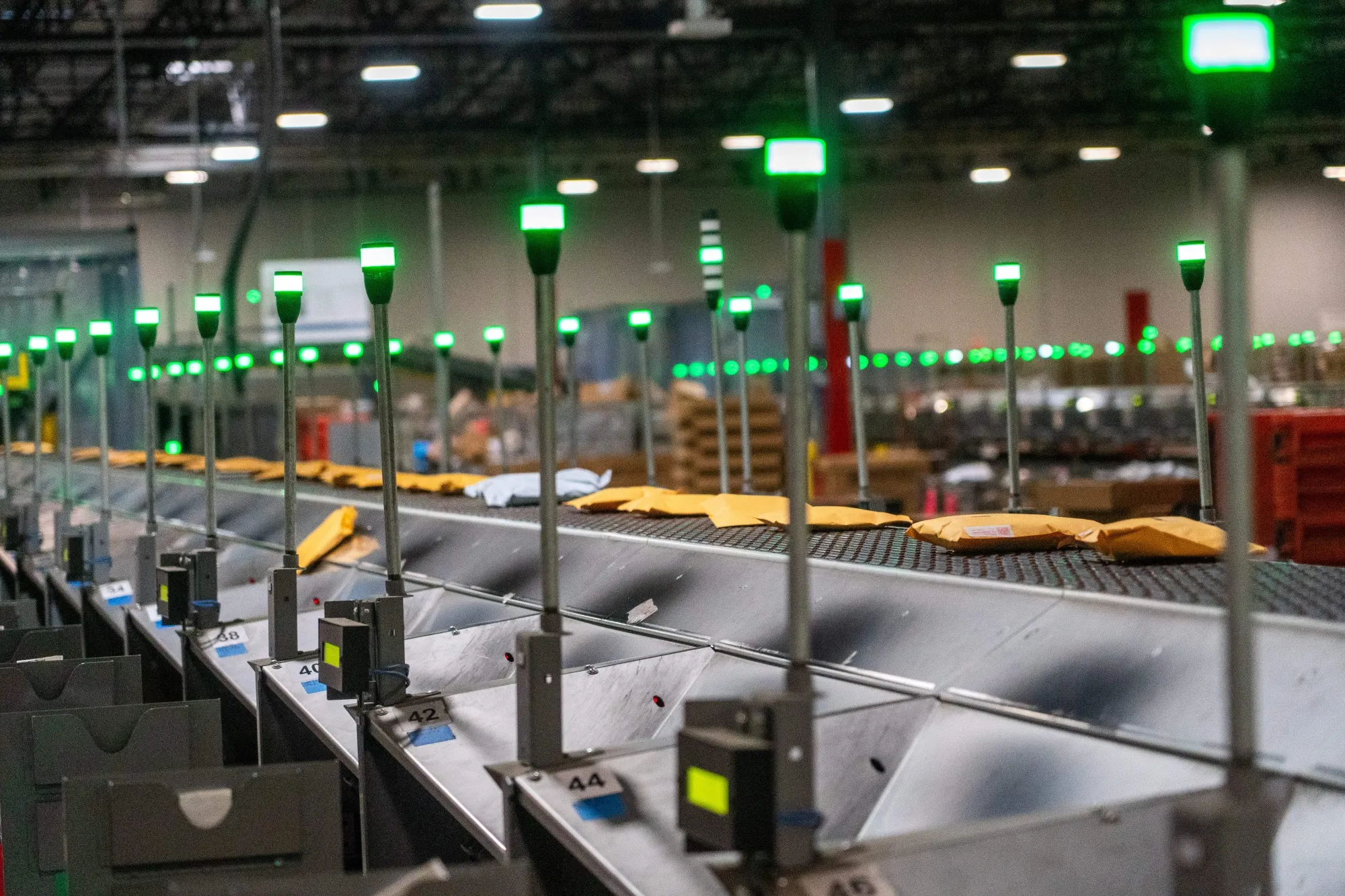 Parcels at a distribution center in Los Angeles.