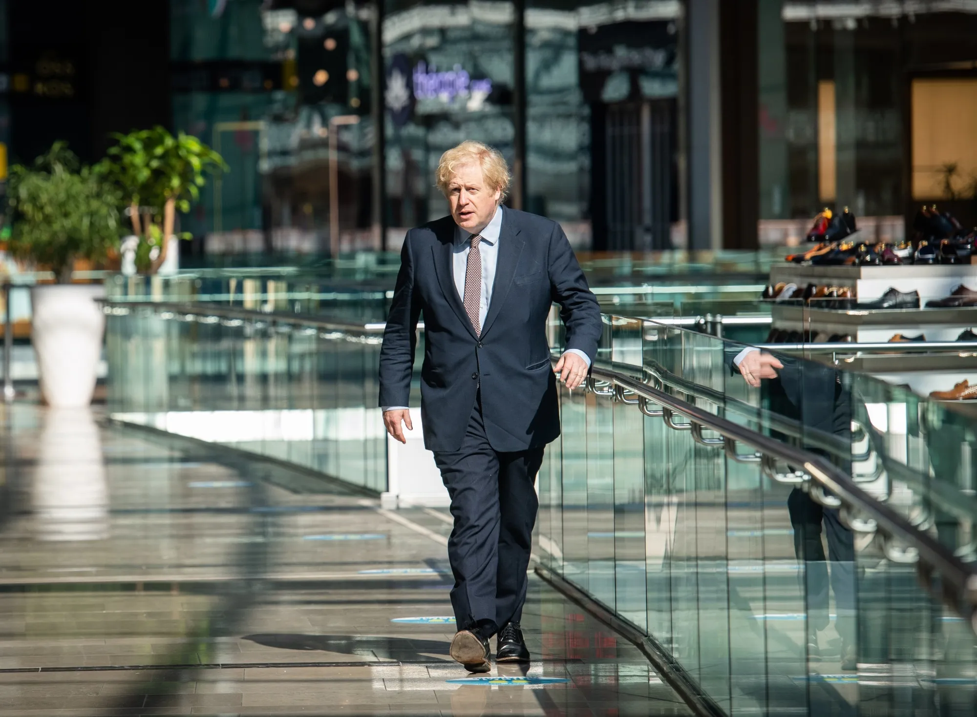 Boris Johnson hit the mall on Monday.