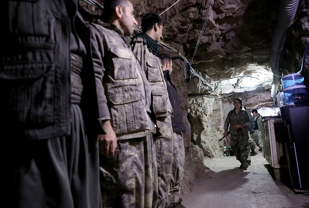 Members of the Kurdistan Workers' Party (PKK) in a cave network in November.&nbsp;For decades they fought a brutal insurgency with the Turks.