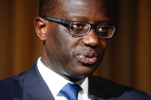 Tidjane Thiam speaking on March 23.