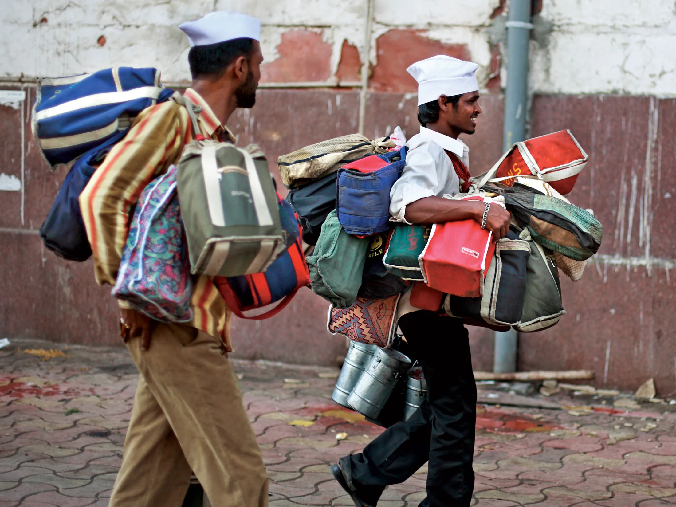 Dabbawalas in Mumbai.

