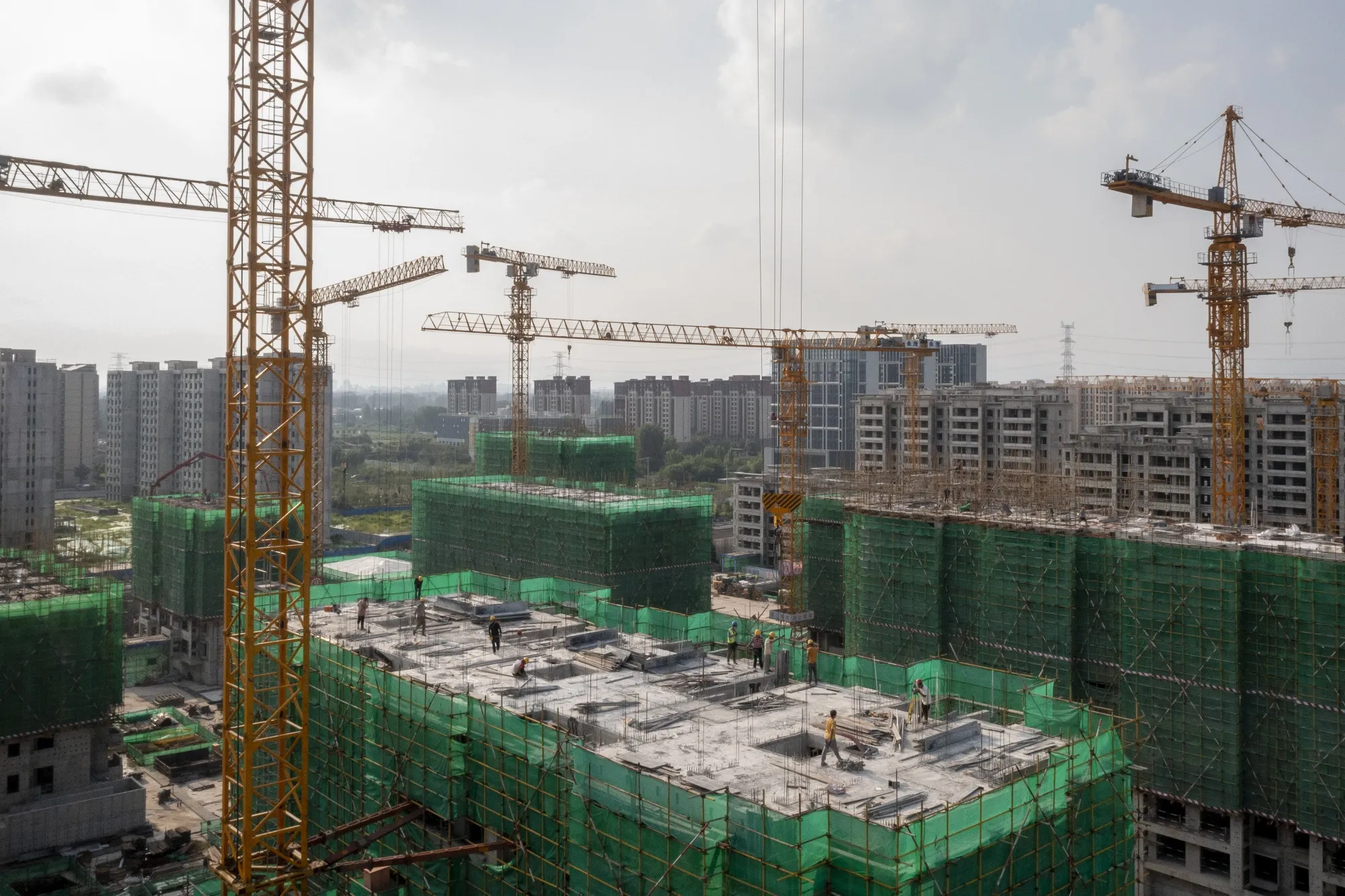 The China Evergrande Group Royal Peak residential development under construction in Beijing, China.