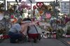 A makeshift memorial in front of Marjory Stoneman Douglas High School on Feb.18, 2018 in Parkland, Florida.