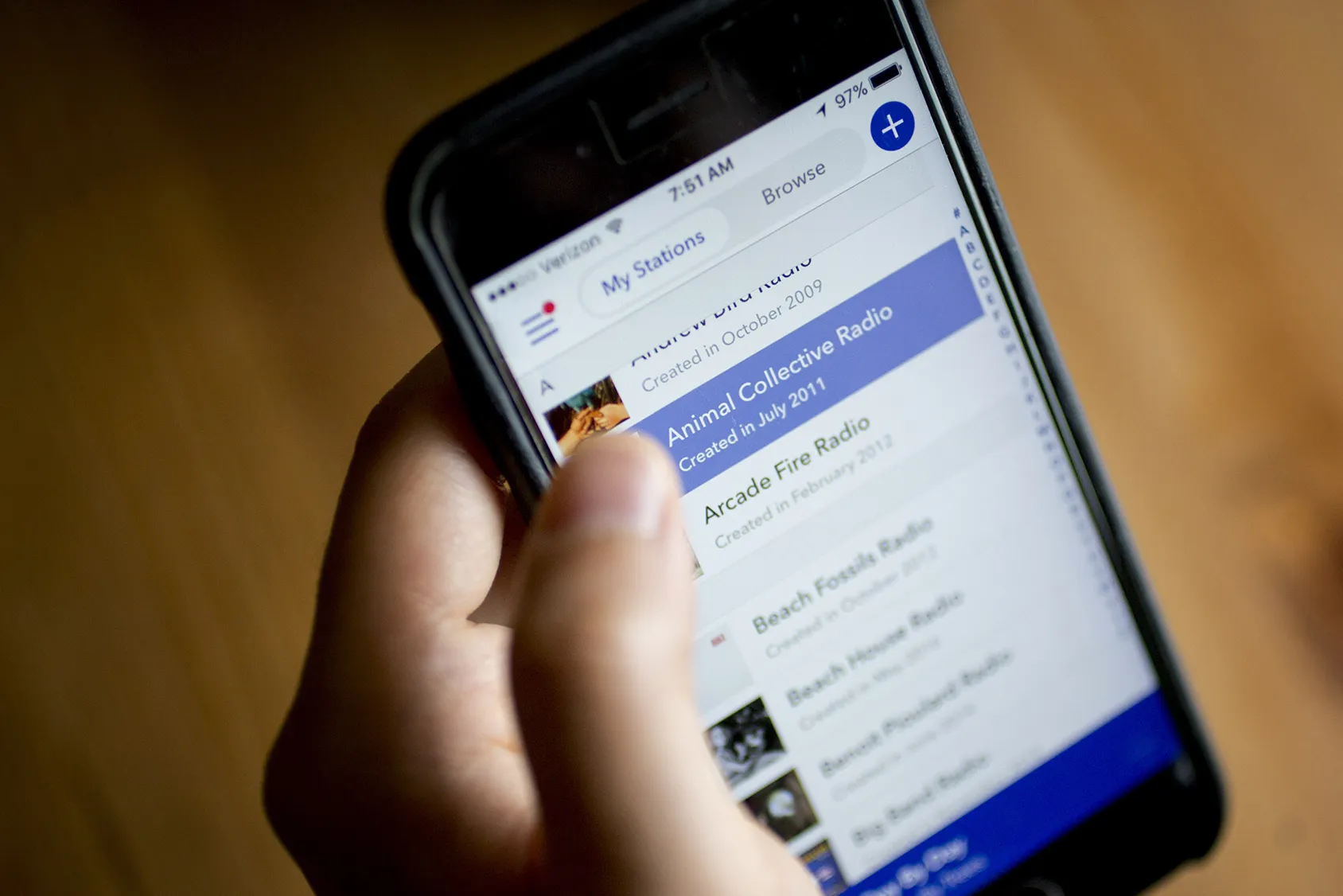 The Pandora Media Inc. application is demonstrated for a photograph on an Apple Inc. iPhone in Washington, D.C., U.S., on Friday, May 5, 2017. Pandora is scheduled to release first-quarter earnings figures on May 8.
