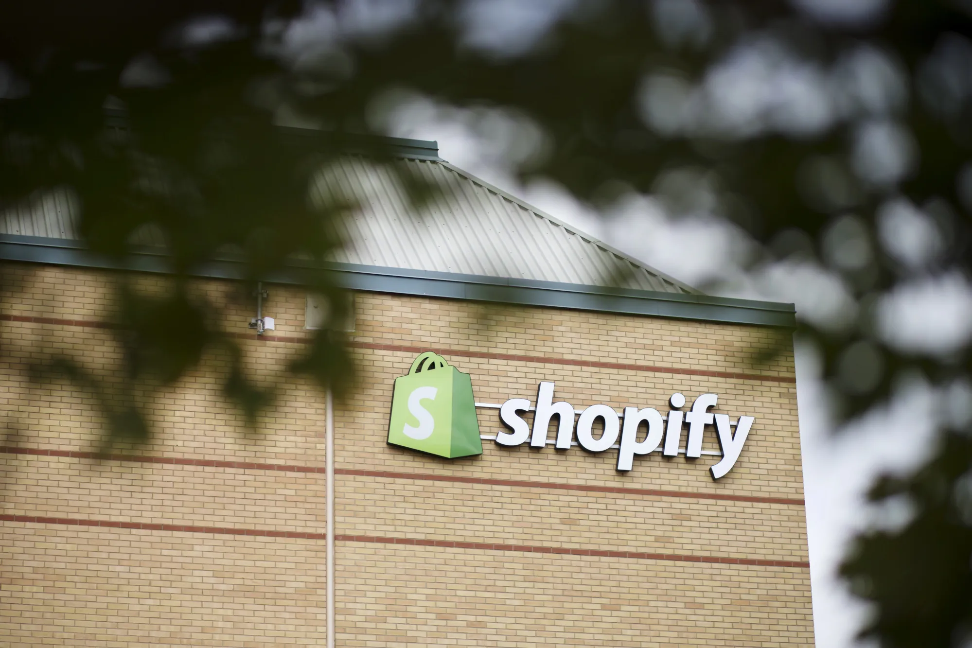 Signage is displayed at the Shopify Inc. office in Waterloo, Canada.