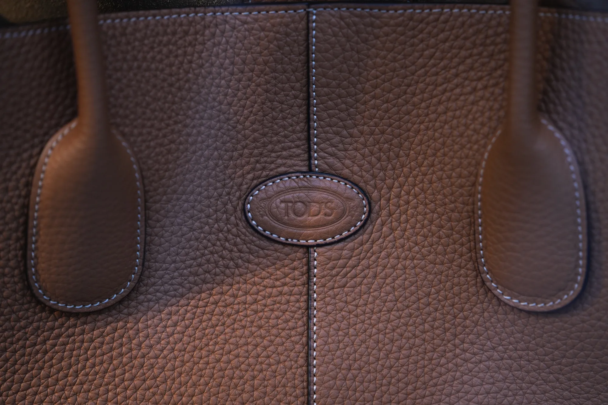 A logo on a leather bag at a Tod's boutique in Paris.