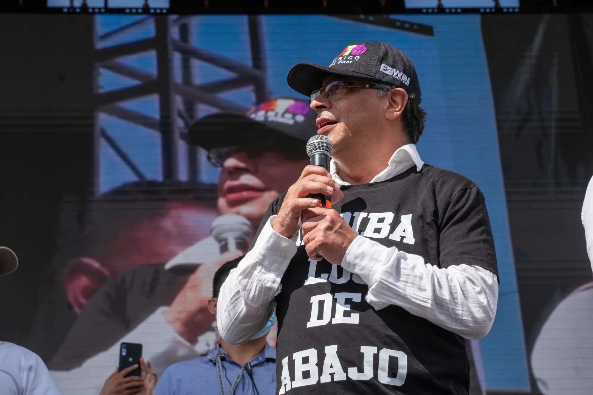 Gustavo Petro speaks during a campaign rally in Marinilla, Antioquia department, Colombia, on Feb. 13.