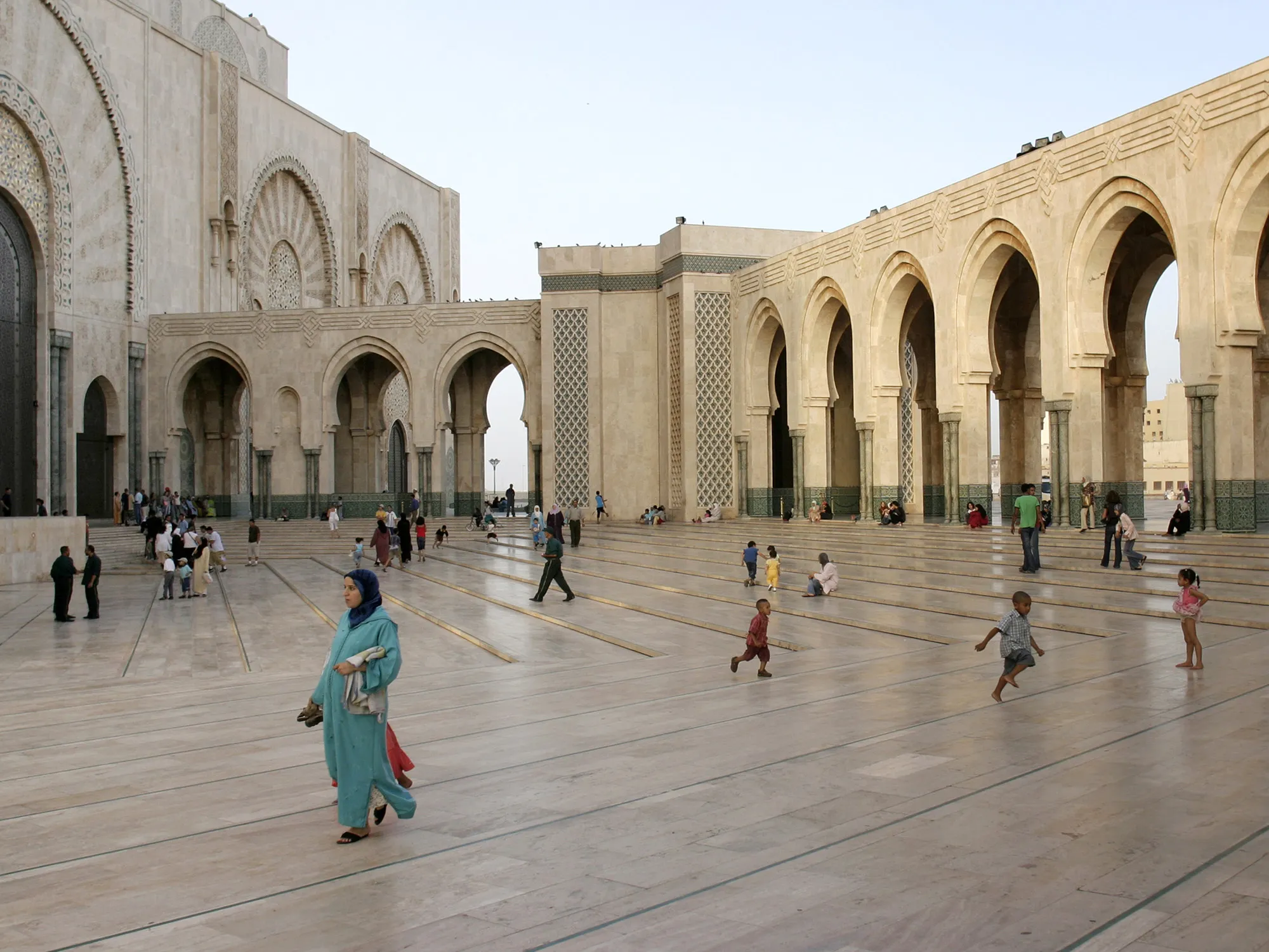 A view of the Hassan II Mosque esplanade is seen in Casablanca, Morocco.