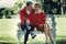 Former U.S. President Ronald Reagan and First Lady Nancy Reagan.