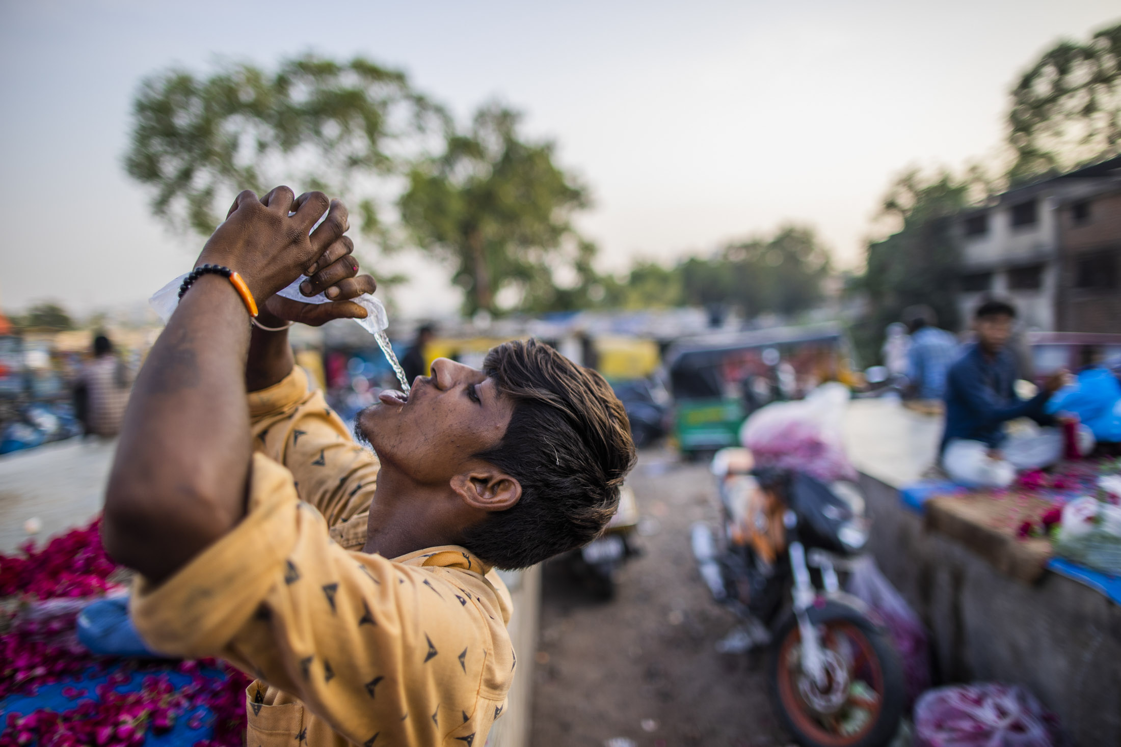 A man in Ahmedabad, India.