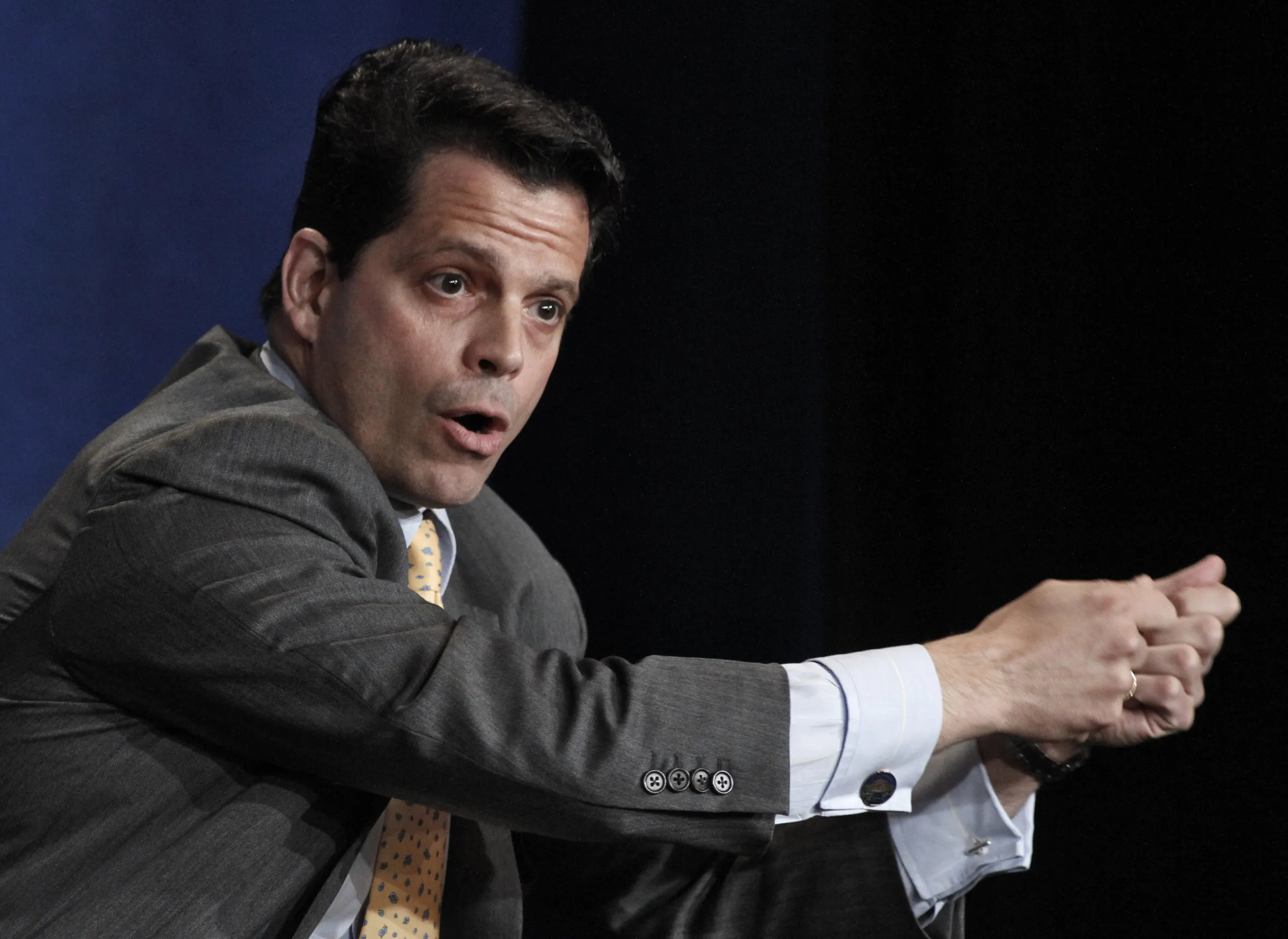 Anthony Scaramucci speaks during a panel discussion at the annual Milken Institute Global Conference in Beverly Hills, California, on May 1, 2012.
