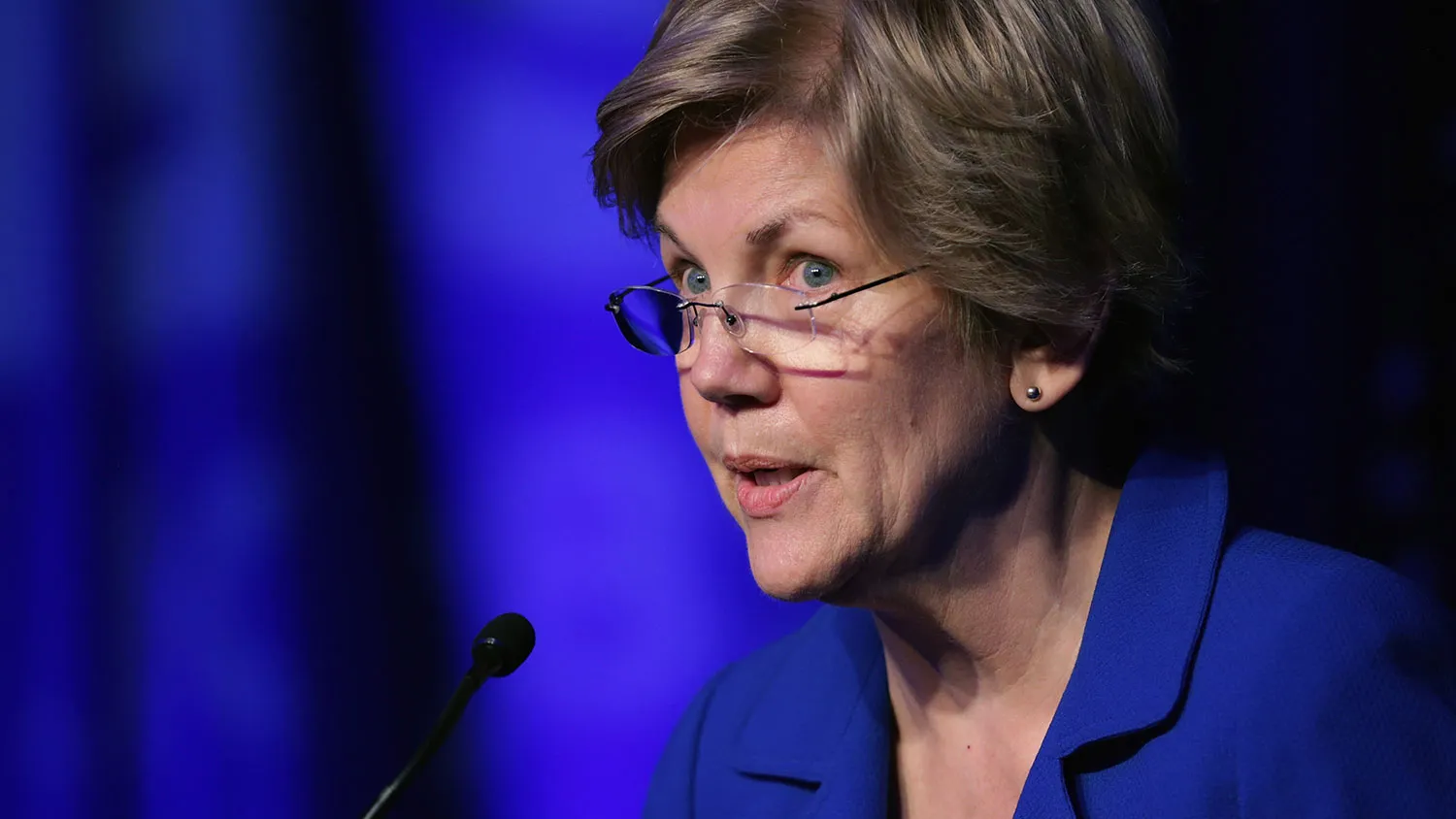Sen. Elizabeth Warren (D-MA) delivers remarks during the Good Jobs Green Jobs National Conference at the Washington Hilton April 13, 2015 in Washington, DC.
