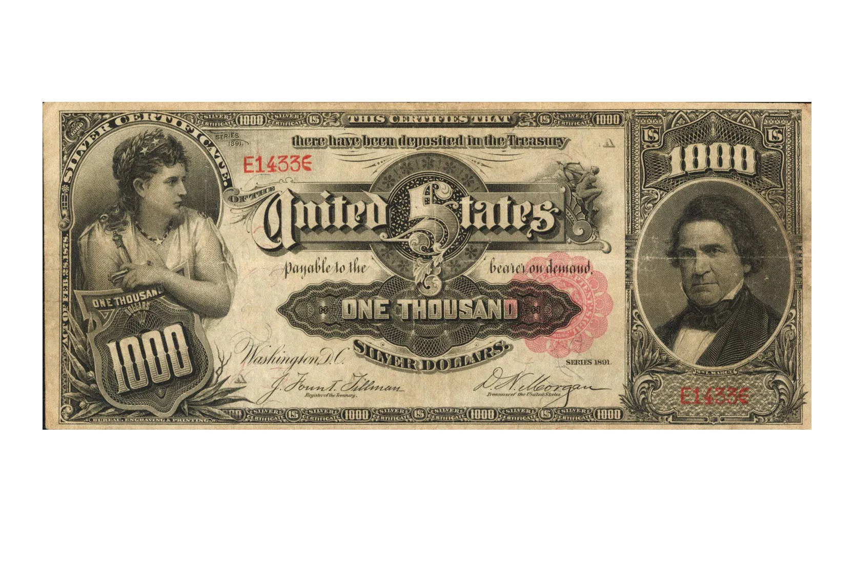 The so-called Marcy Note,&nbsp;a $1,000 bill printed in 1891.