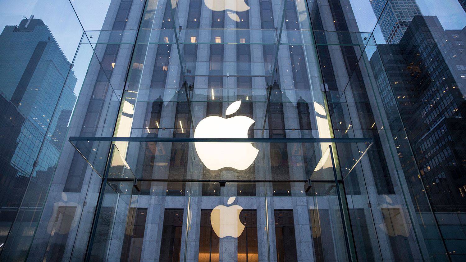 The Apple store on Fifth Avenue is seen on Jan. 26, 2016 in New York City.
