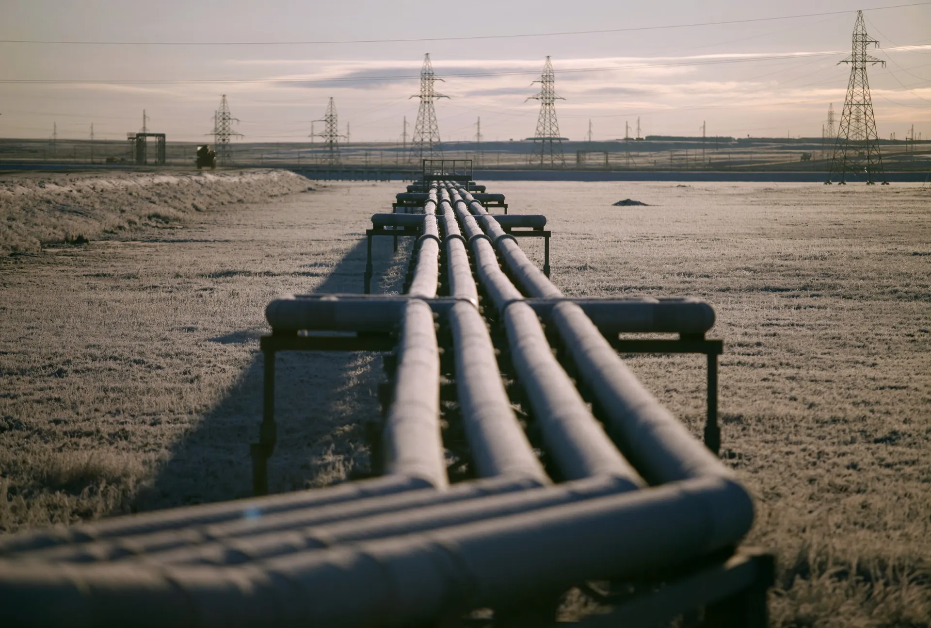 A natural gas field near Bovanenkovskoye on the Yamal Peninsula in Russia.