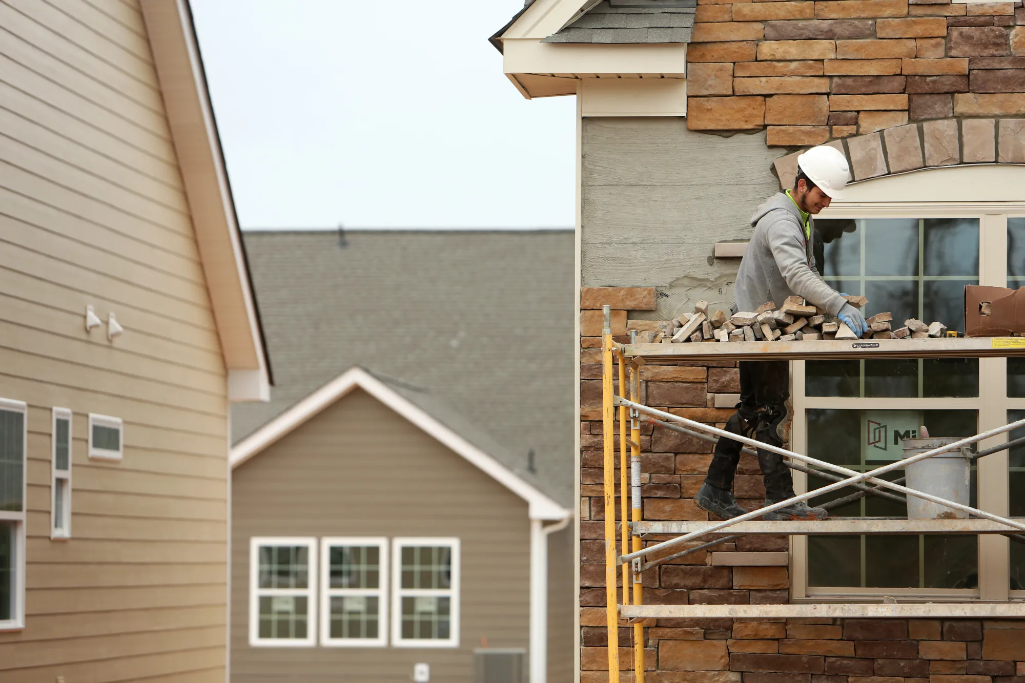 A house under construction at the Lennar&nbsp;Tree Tops community development in Lancaster, South Carolina, on Jan. 8.