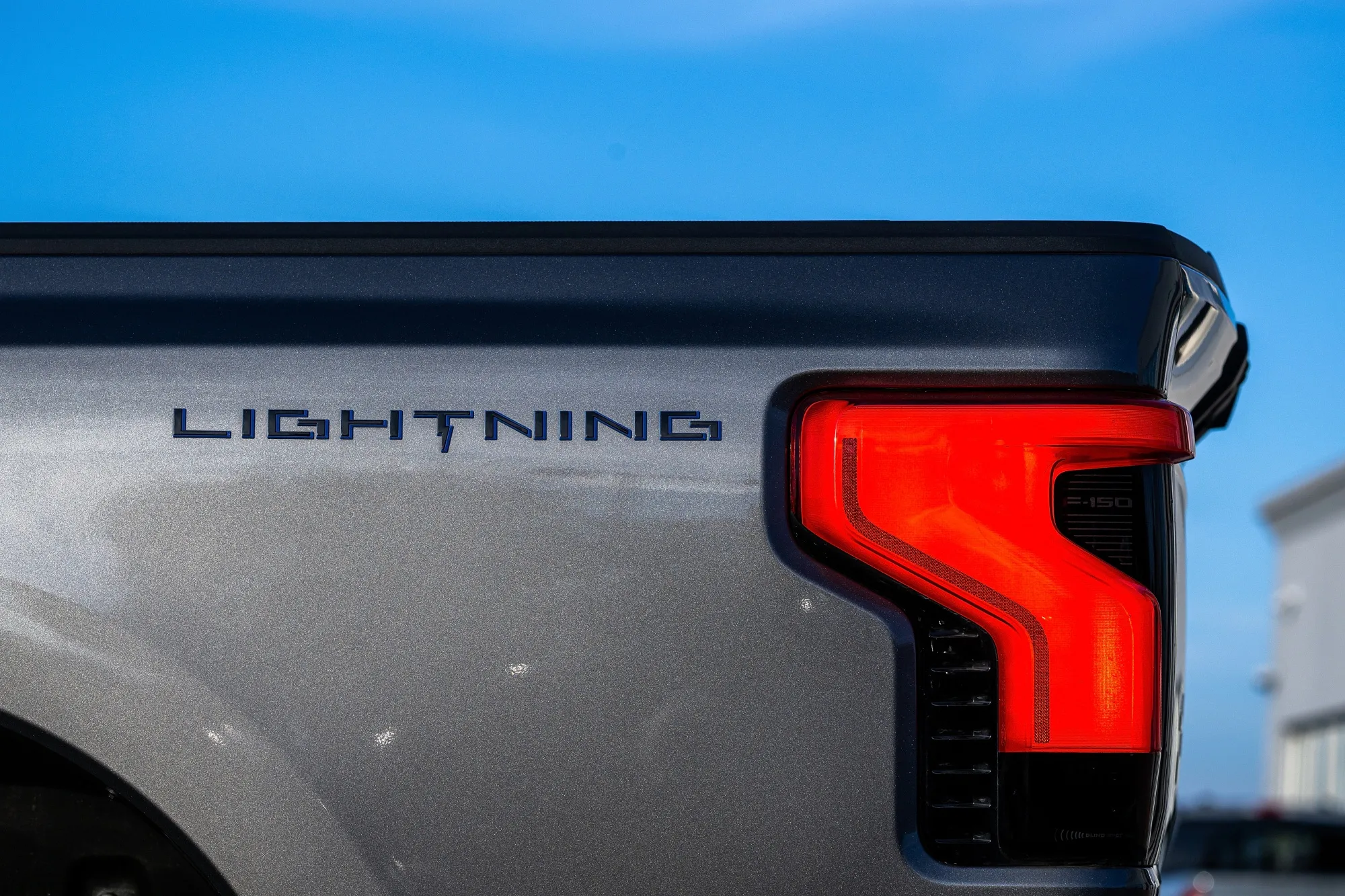 A 2025 Ford Lightning electric vehicle, which has bidirectional charging capabilities.