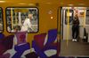 Passengers wear protective face masks on an underground U-Bahn train at Alexanderplatz station in Berlin, Germany.