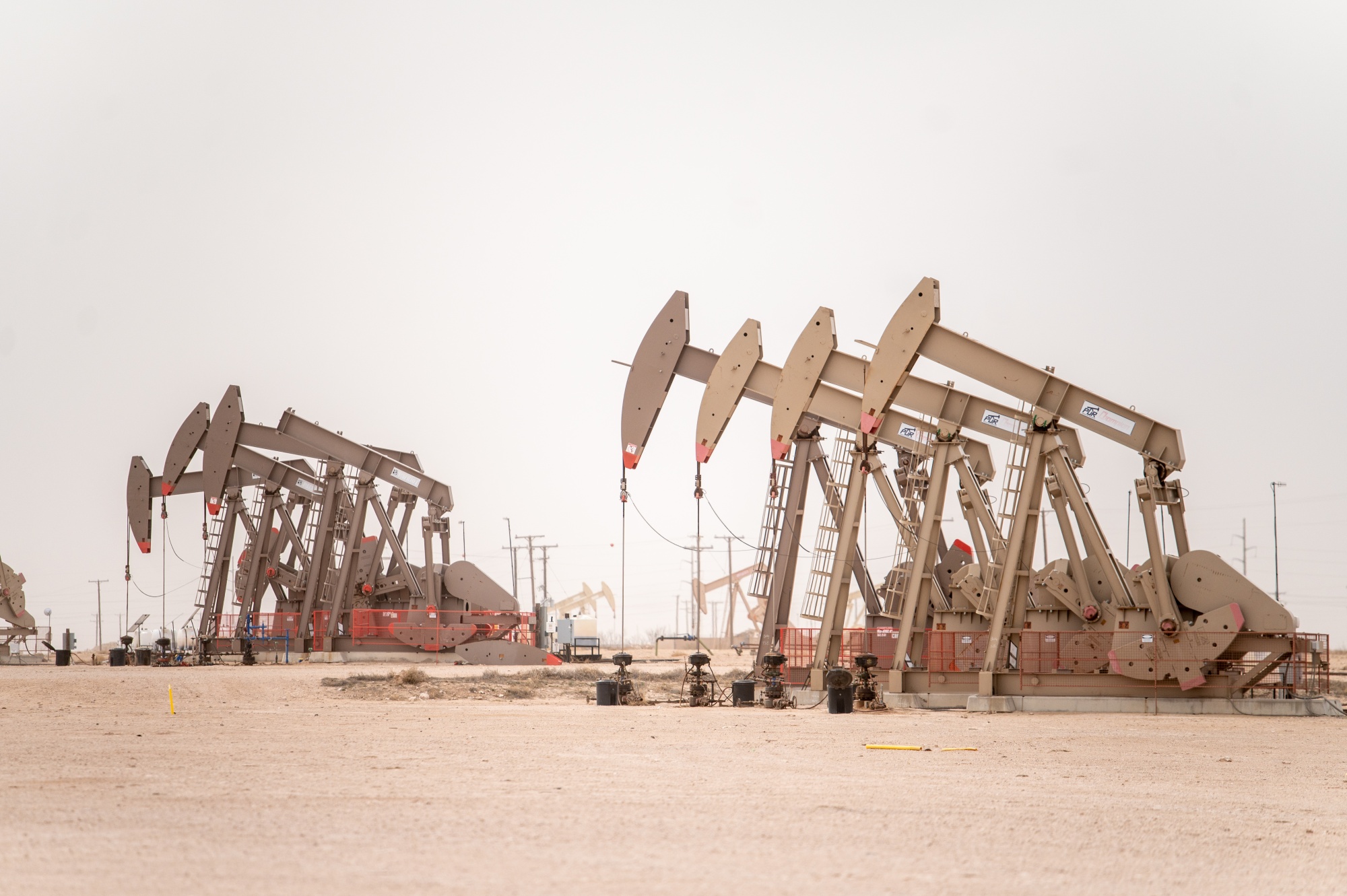 Oil pump jacks in Midland, Texas.