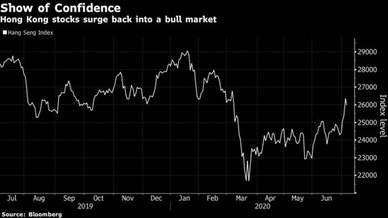 Hong Kong Stocks Surge Into a Bull Market in Win for Government