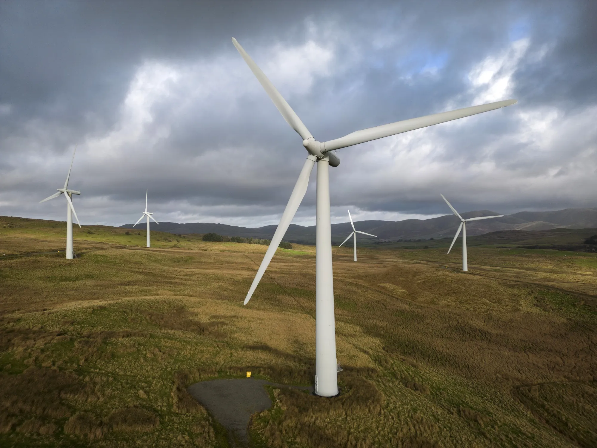 Wind turbines&nbsp;in Lambrigg, England.