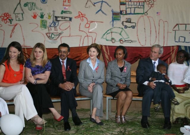 US President George W. Bush (second right), here with Tedros in Addis Ababa in 2011, was a strong proponent of global health.