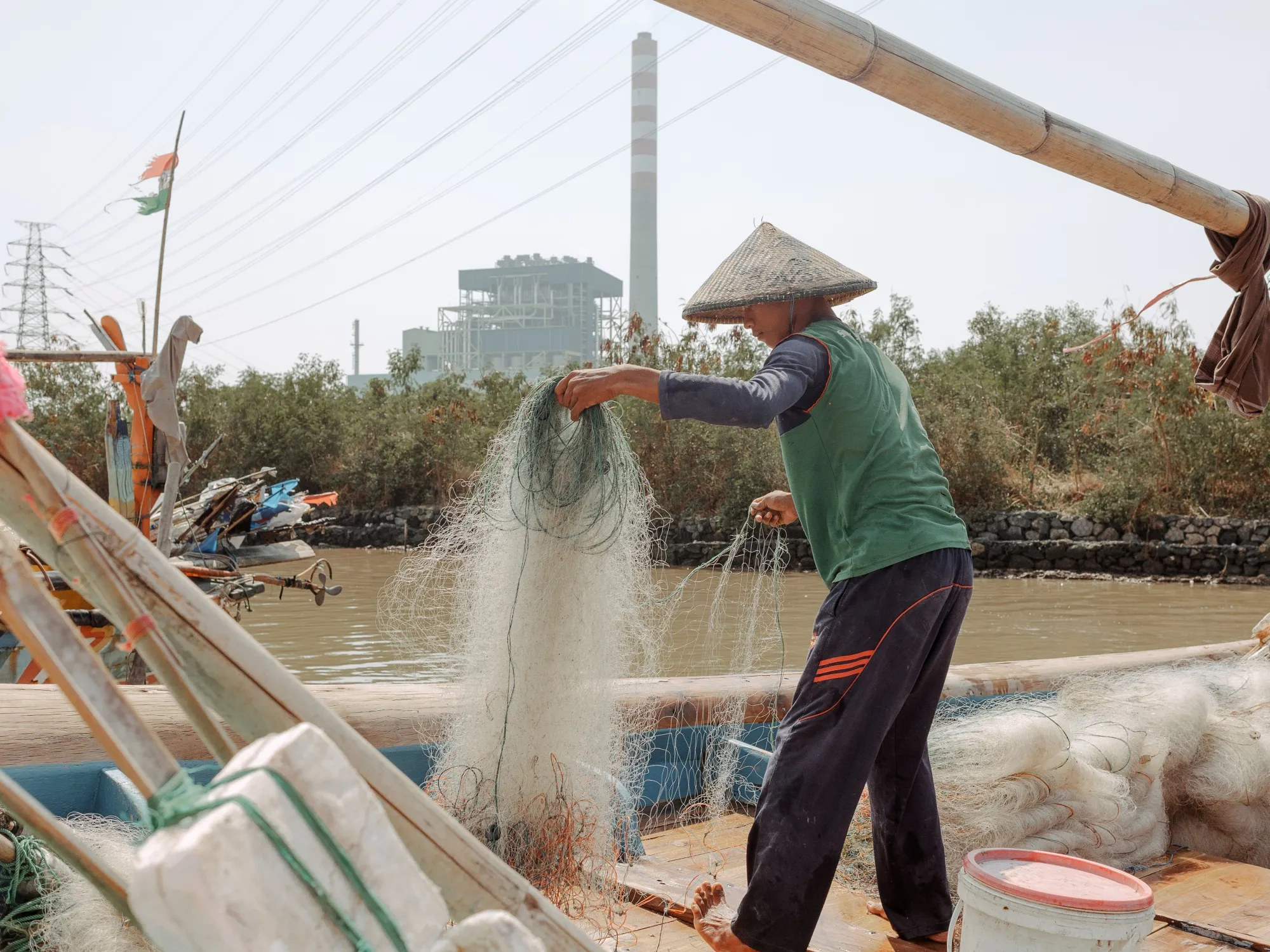A fisherman in West Java, Indonesia.