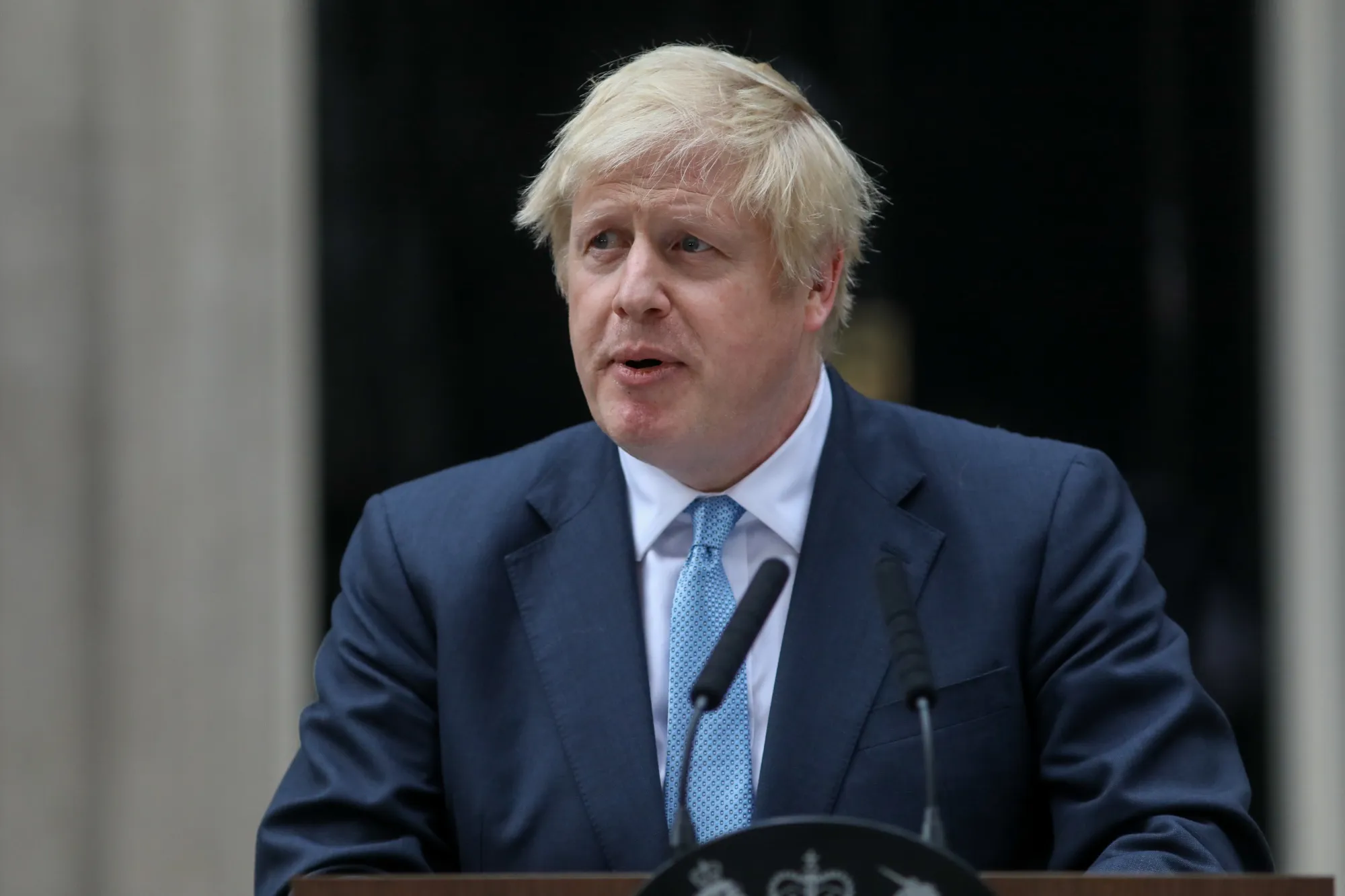 Boris Johnson, U.K. prime minister, speaks outside number 10 Downing Street&nbsp;on&nbsp;Sept. 2.&nbsp;