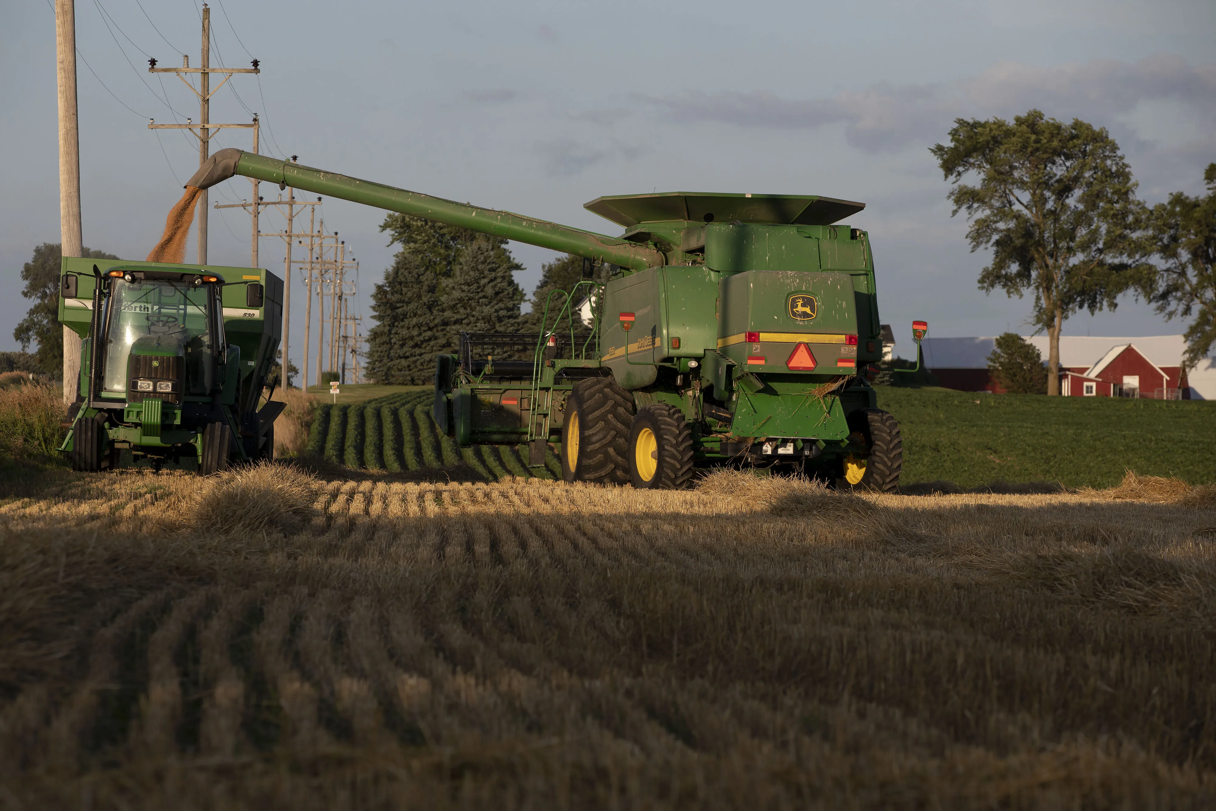 A harvest at a farm in Kirkland, Illinois.