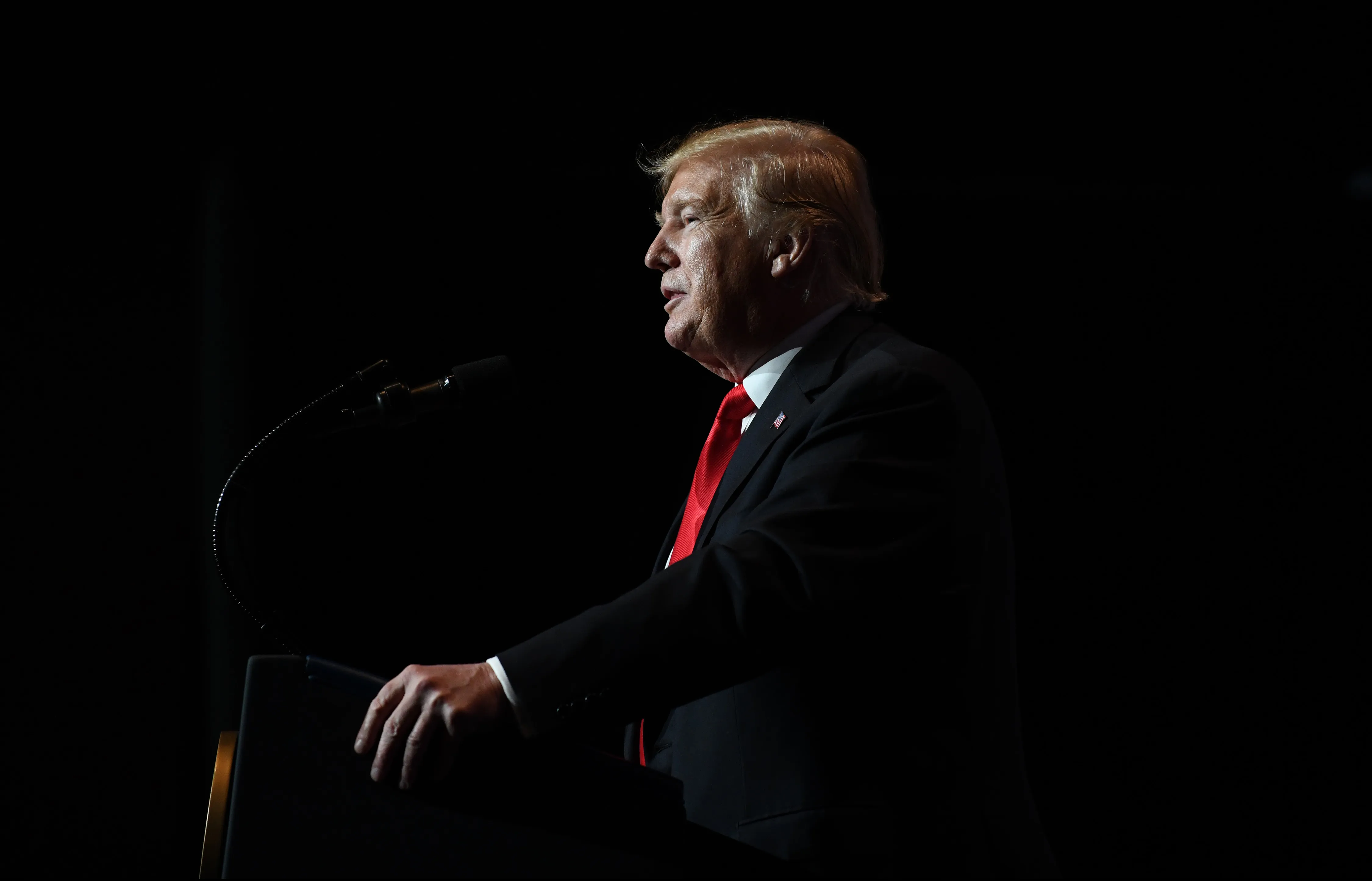 U.S. President Donald Trump speaks at the National Association of Realtors Legislative Meeting and Trade Expo in Washington.