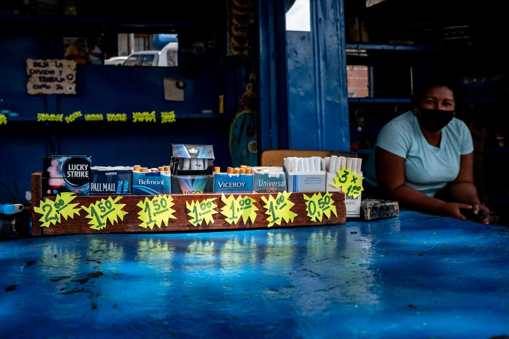 Cigarettes for sale at a vendor stall in Barquisimeto, Venezuela, on Monday Sept. 19, 2022.