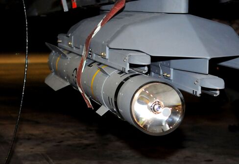 A radar-guided Brimstone Missile fitted to a Tornado GR4.