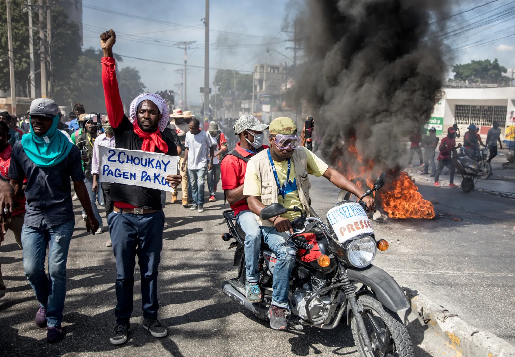 Opponents of Haitian President Jovenel Moise demonstrate in Port-au-Prince on Jan. 15.