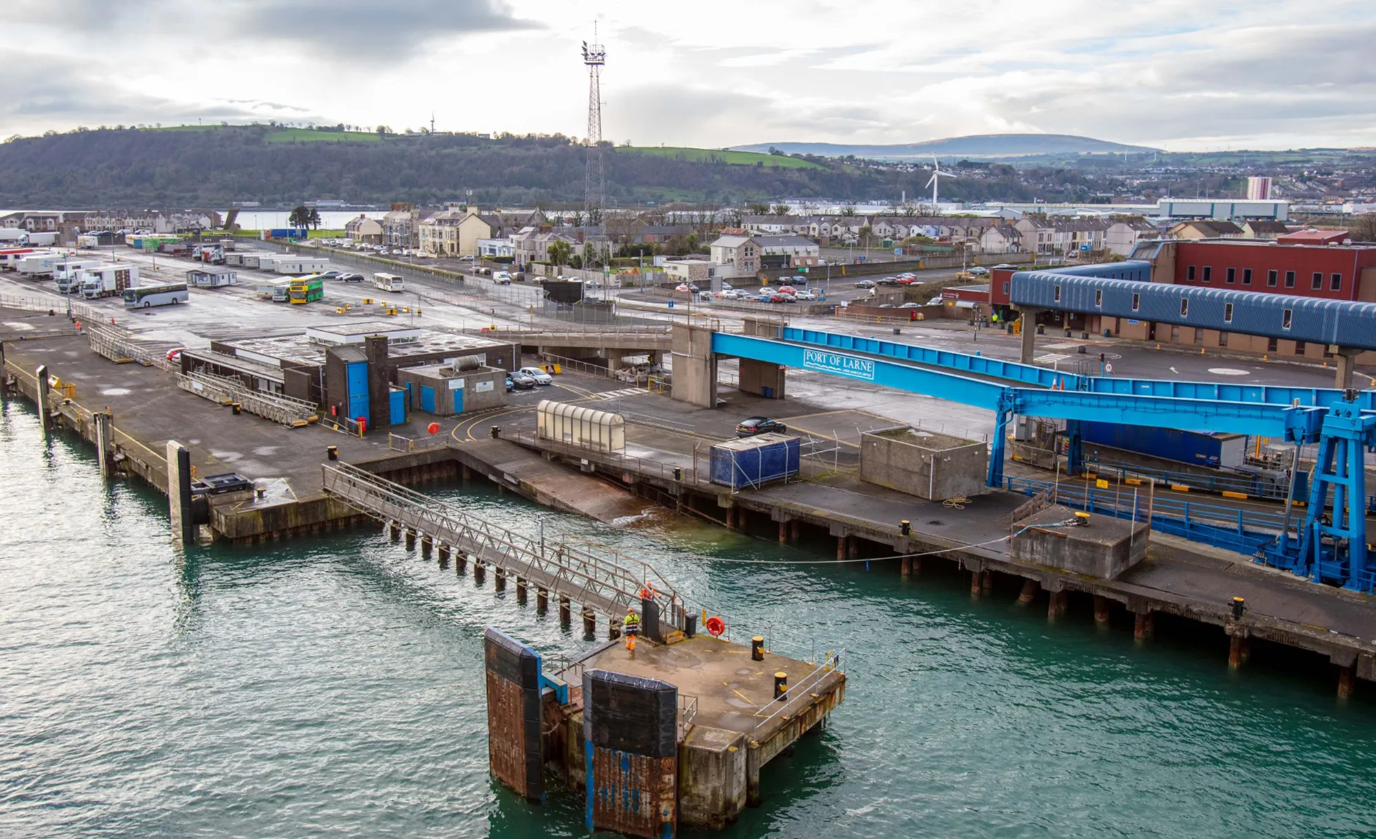 A docking berth at Larne Port in Larne, Northern Ireland, U.K.