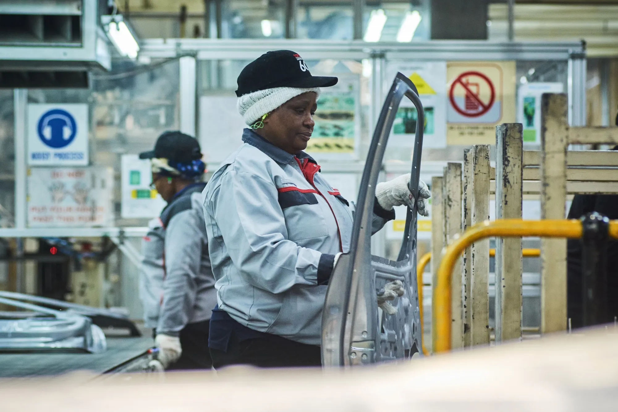 A worker on the production line at the Toyota Motor manufacturing plant in Durban, South Africa.