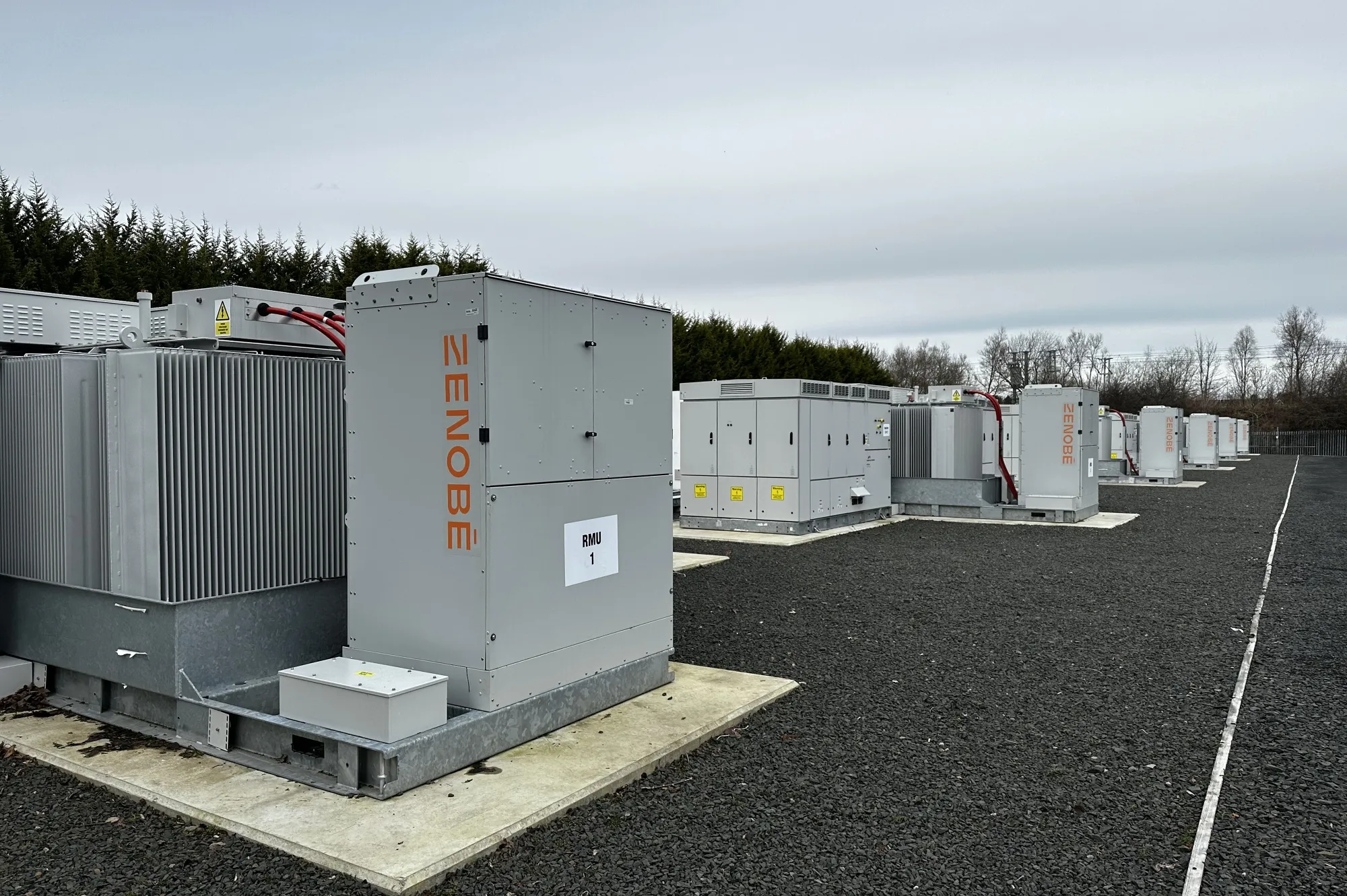 The Zenobe Energy Ltd. battery plant in Wishaw, Scotland.