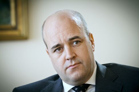 Sweden's Prime Minister Fredrik Reinfeldt
