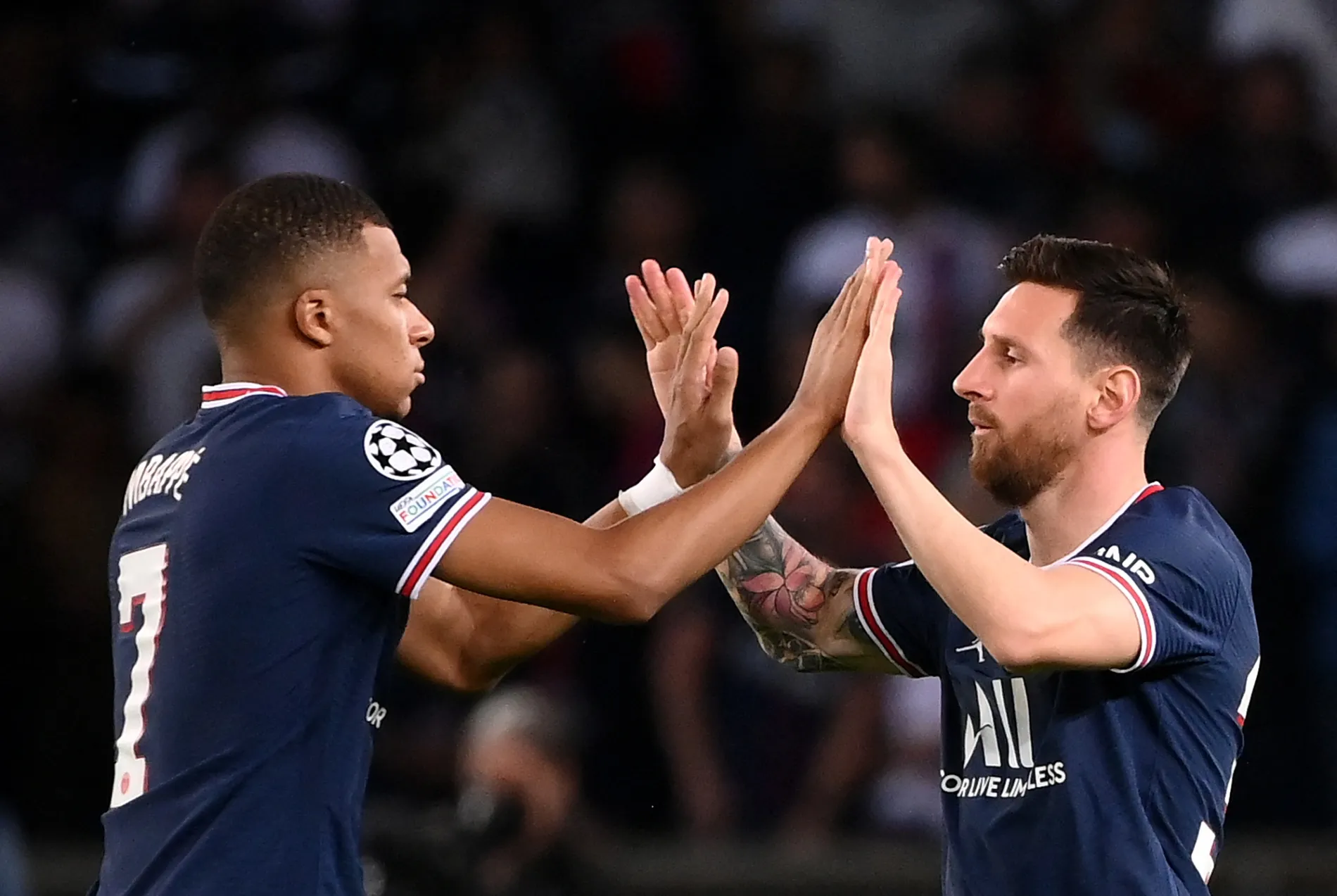 Kylian Mbappe and Lionel Messi