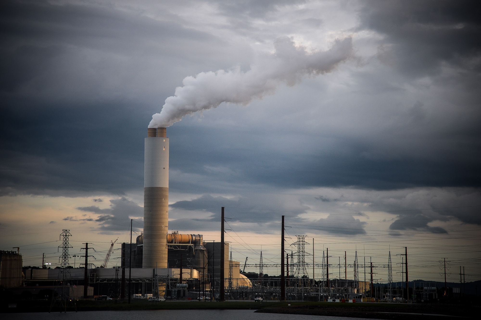 Emissions rise from the Duke Energy Corp. coal-fired Asheville Power Plant in Arden, North Carolina,&nbsp;in 2018.