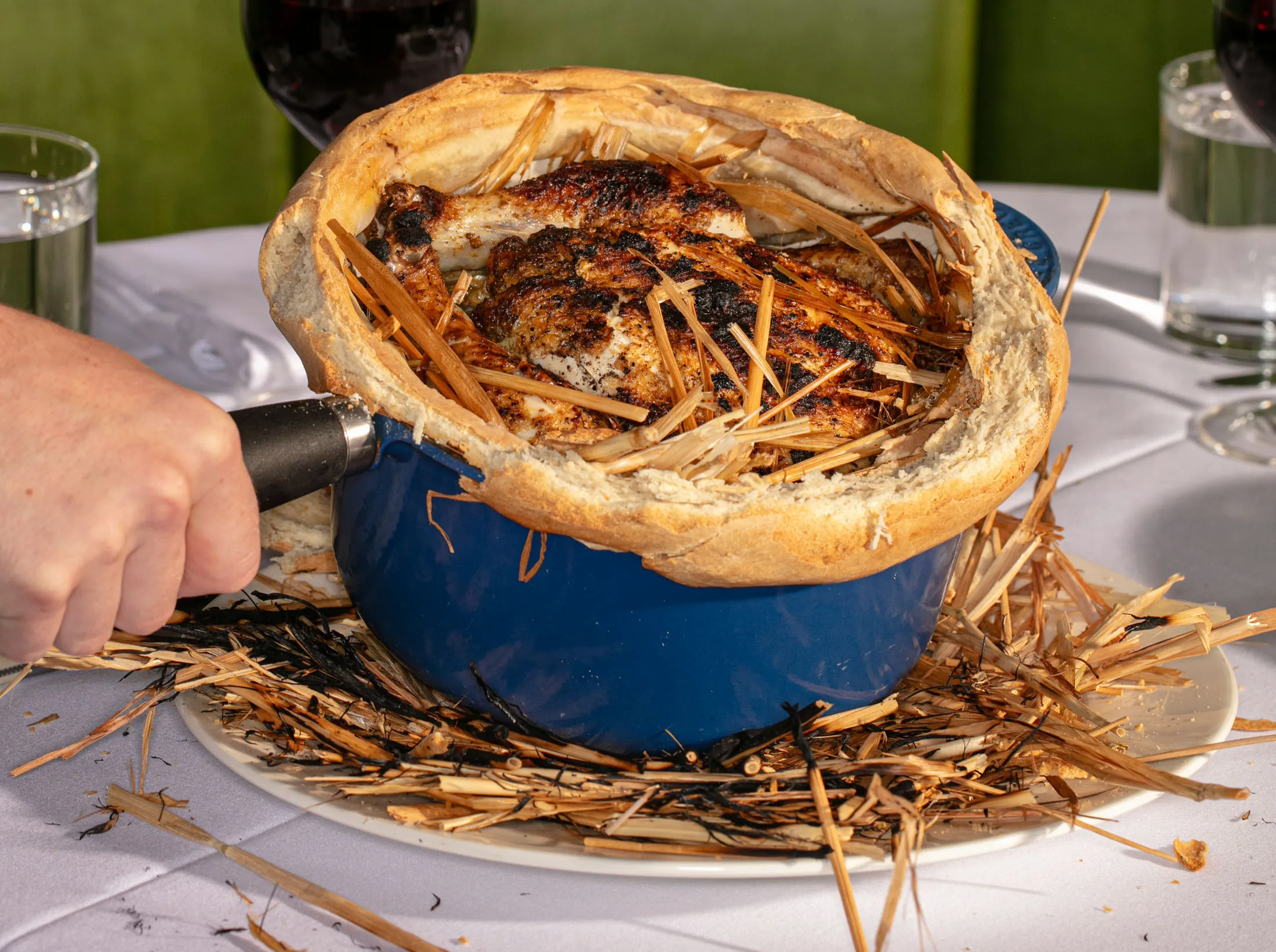 Hay-roasted chicken at Jack &amp; Charlie’s No. 118 in New York.