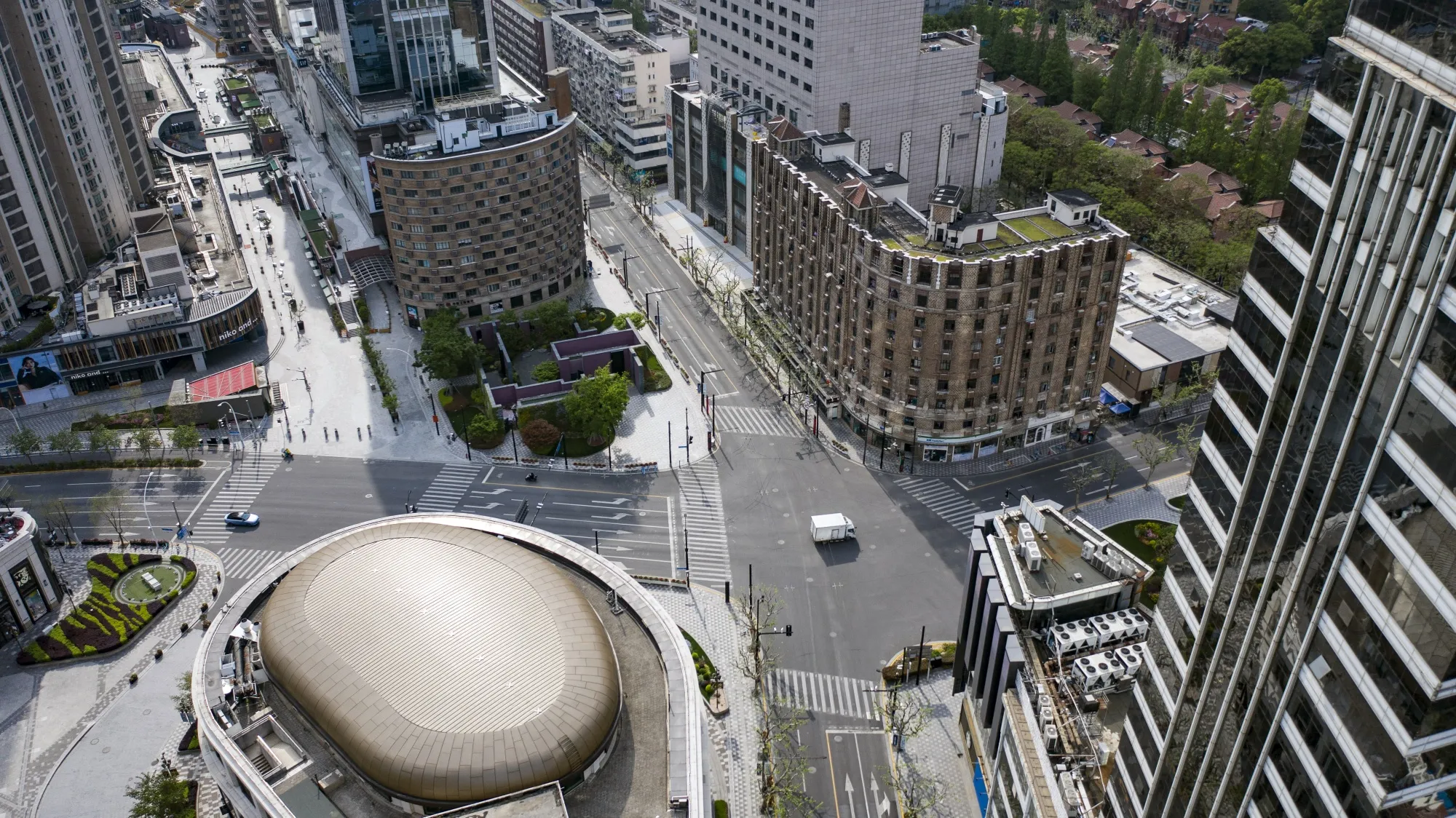Empty roads during a lockdown due to Covid-19 in Shanghai on April 12.