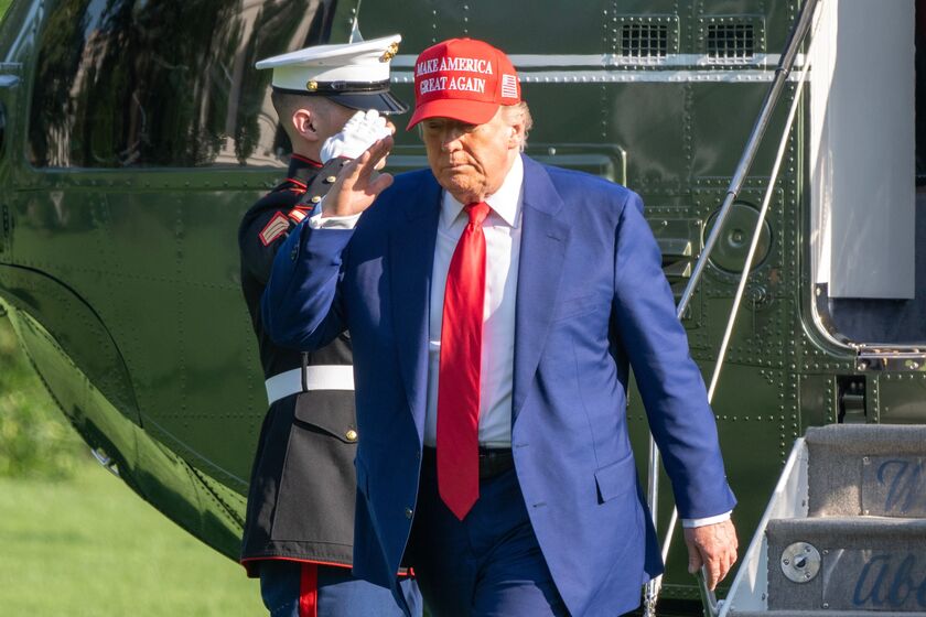 President Trump Returns To White House From New Jersey