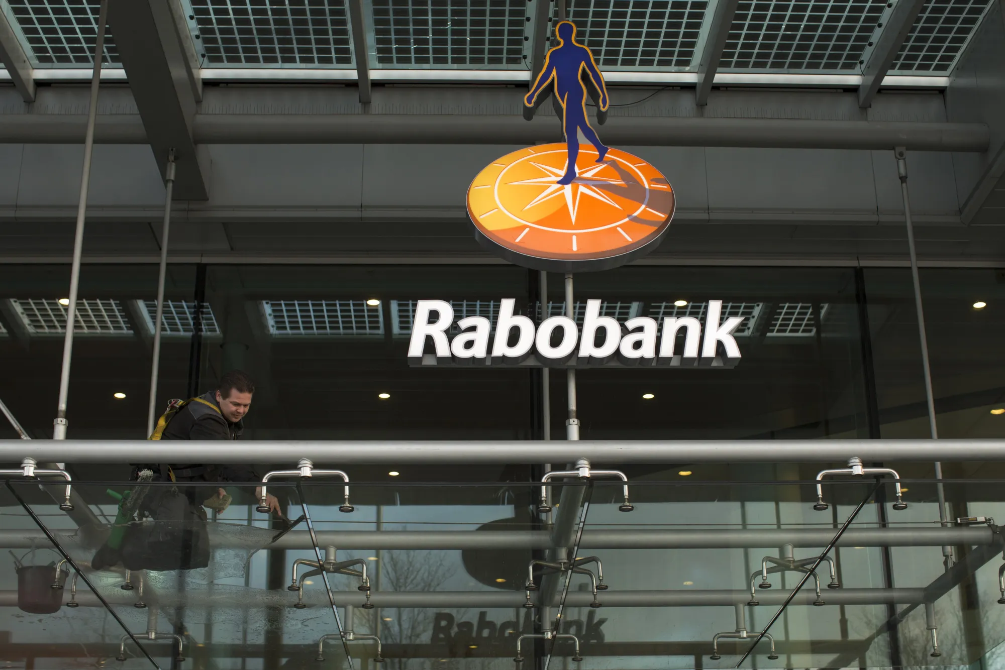 Rabobank said&nbsp;net profit&nbsp;plunged 50% to 1.1 billion euros last year.