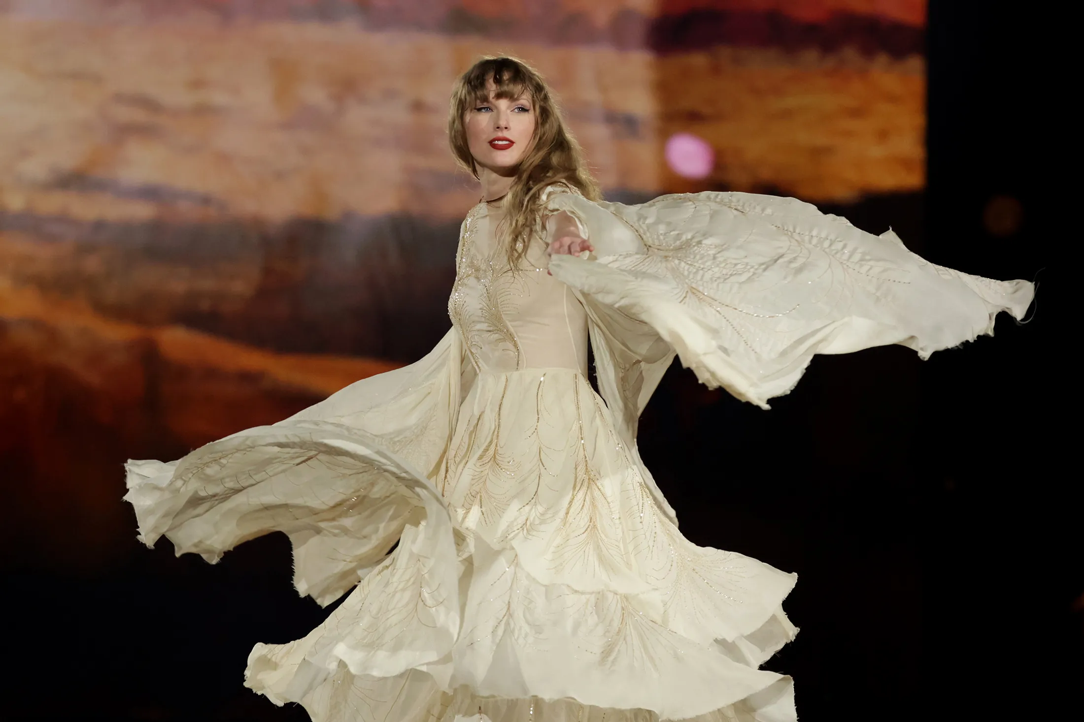 Taylor Swift performs during The Eras Tour at the National Stadium in Singapore&nbsp;on March 2.