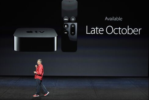 Eddy Cue, senior vice president of Internet software and services at Apple, speaks during a product announcement.