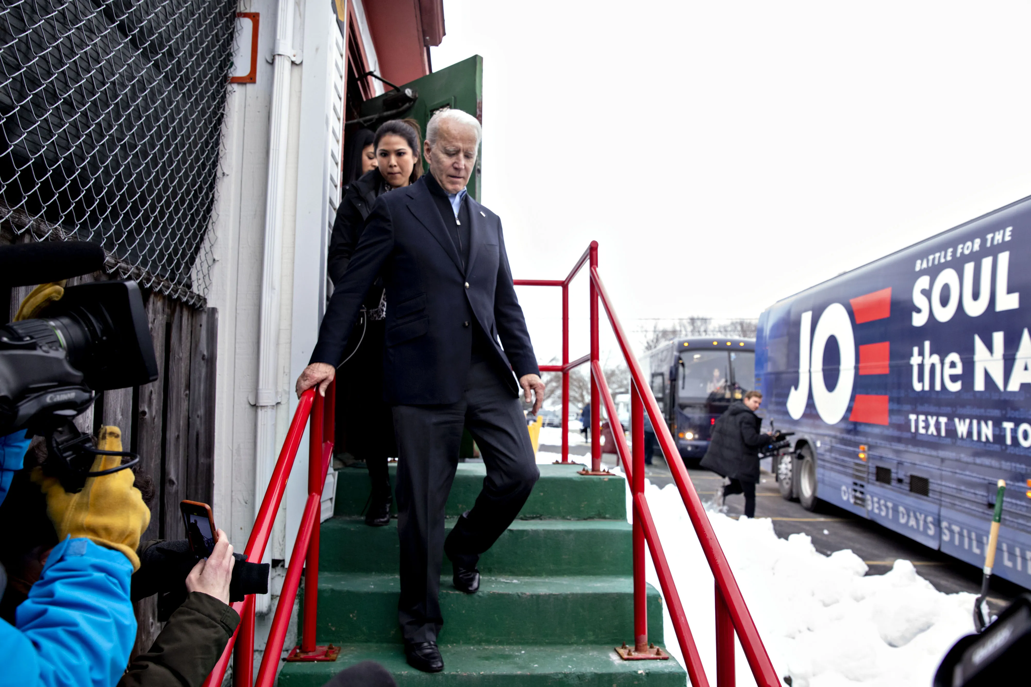 Joe Biden leaves&nbsp;a campaign event in Davenport, Iowa&nbsp;on&nbsp;Jan. 28.&nbsp;