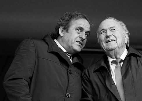 Michel Platini and Sepp Blatter