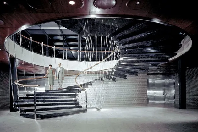 Few expenses were spared by GM CEO Alfred Sloan, as seen in this spiral staircase
