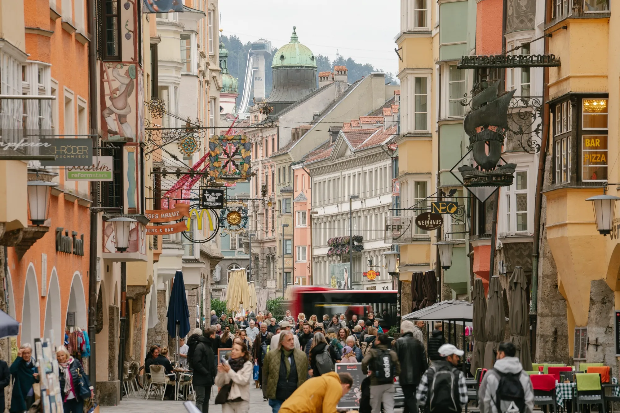 The city centre in Innsbruck, Austria.