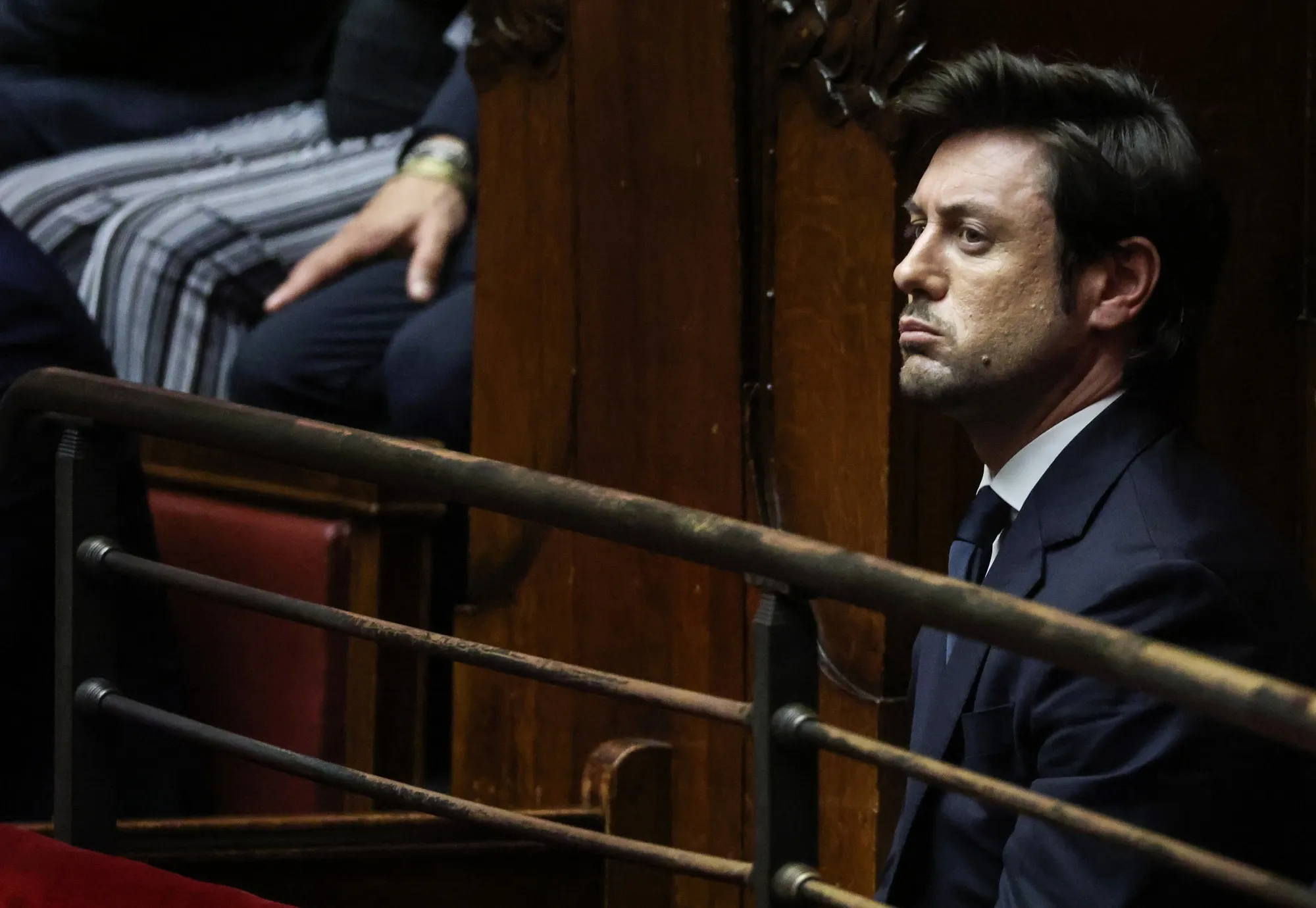 Andrea Giambruno, a year ago, before his partner, Italian Prime Minister&nbsp;Giorgia Meloni, kicked him out over indiscretions with a co-worker.